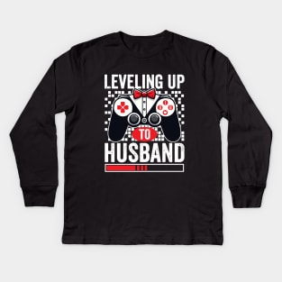 Leveling Up To Husband Kids Long Sleeve T-Shirt